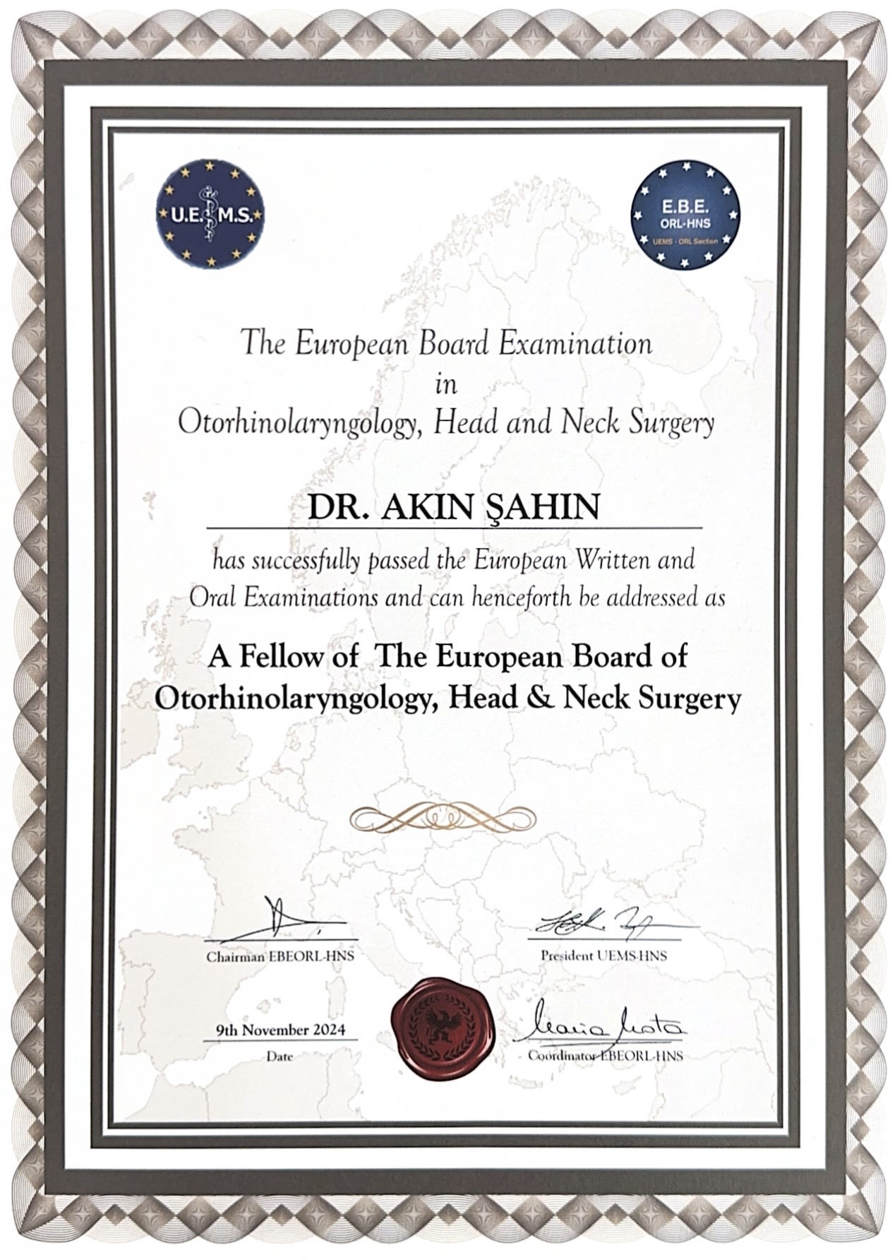 european board certificate